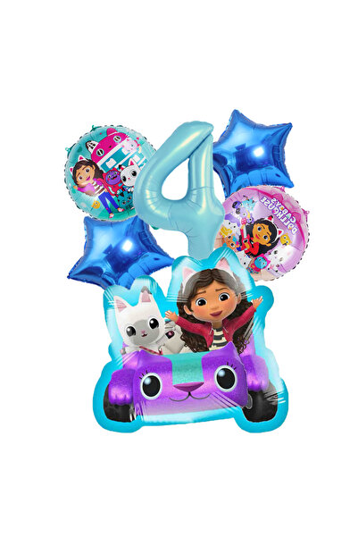 Choice3 مجموعة بالونات بيت الدمى غابي (عبوة واحدة، 4 أو 6 قطع) - مستلزمات تزي...