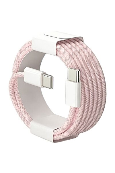 Choice52 كابل شحن سريع USB-C إلى USB-C بطول 2 متر، لون وردي، من قطعة إلى 5 قط...