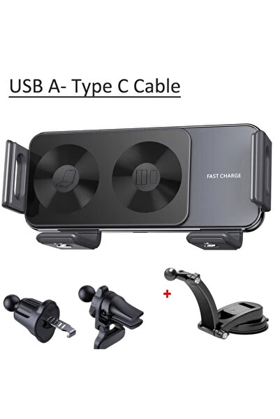 Choice5 شاحن سيارة لاسلكي بشاشة قابلة للطي مزدوج الملفات من VIKEFON، مزود بمث...