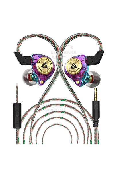 Choice7 سماعات رأس Purple Mic QKZ 15D للصوت المحيطي، ديناميكية، داخل الأذن، ب...