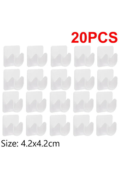 Choice 10Pair(20PCS) 2-20pcs Shower Curtain Rod Holder Hook Strong Self-Adhes...