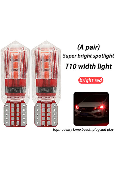 Choice13 red-1 pair Width light modified car led lens t10 small light bulb su...