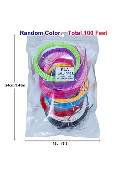 Choice3 قلم طباعة ثلاثية الأبعاد PLA-3M-10PCS، خيوط PLA ثلاثية الأبعاد 1.75 م...
