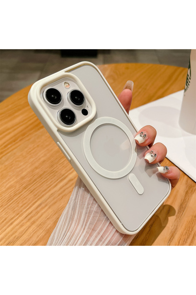 Choice iPhone 13 White Luxury Shkproof Magsafe Wireless Charge Case for iPhon...