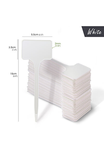 Choice1 50pcs 15x5.5cm White 15cm T-Shaped Writable Plant Tags Durable PP Lab...