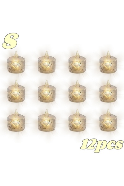 Choice11 مجموعة من 12 قطعة أو 4-24 قطعة من شموع LED الكريستالية عديمة اللهب ت...