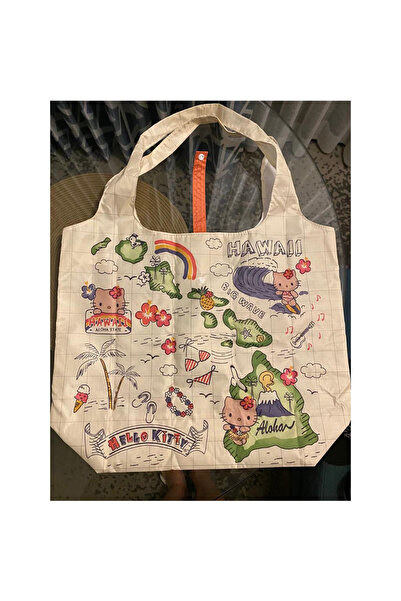 Choice3 حقيبة تسوق كاواي، حقيبة يد قابلة للطي بتصميم قطة هاواي كرتونية، حقيبة...