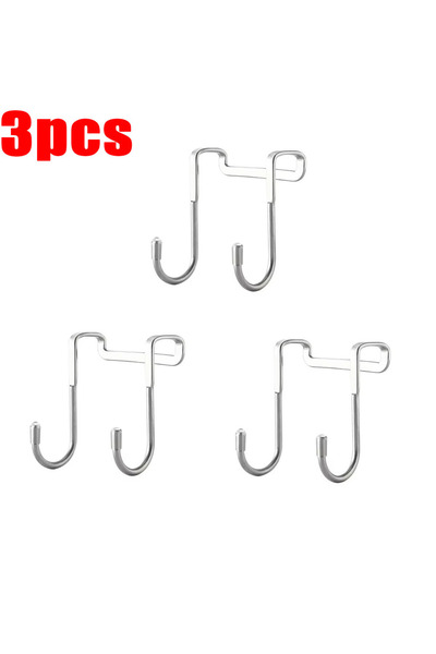 choice2 3pcs 1-5Pcs Stainless Steel Hook Free Punching Double S-Shape Hook Ki...