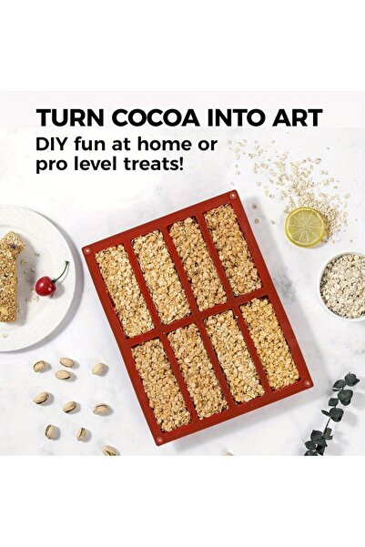 Choice قالب سيليكون للشوكولاتة بثمانية تجاويف - غير لاصق، سهل الإخراج لألواح ...