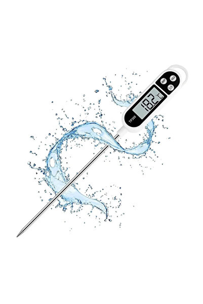 Choice ميزان حرارة رقمي أبيض من دوتريو، مزود بمسبار لقياس درجة حرارة اللحوم ف...