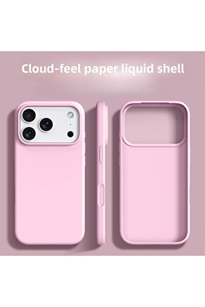 Choice86 غلاف هاتف سيليكون سائل وردي اللون لهاتف iPhone 15 Pro Max، جراب حماي...
