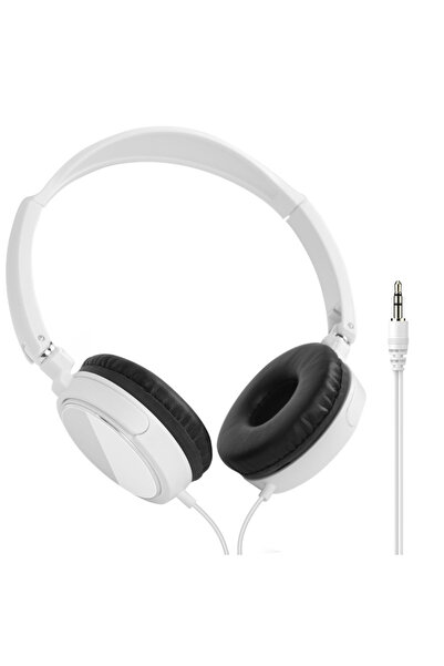 Choice1 سماعات رأس بأسلاك بيضاء مقاس 3.5 ملم، سماعات كمبيوتر عالمية قابلة للط...