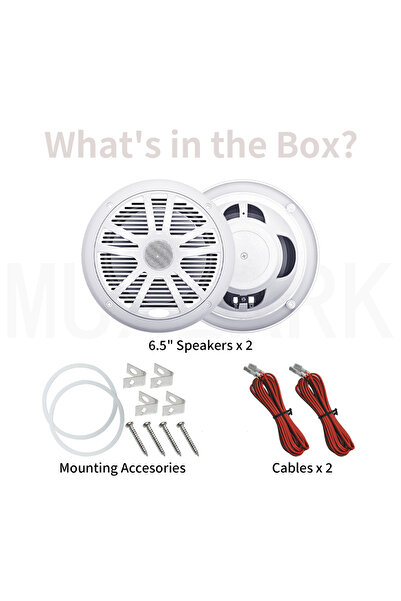 Choice1 مكبرات صوت 6.5 بوصة، قطعتان، لون أبيض، من MUXEARK، بقوة 180 واط، مكبر...