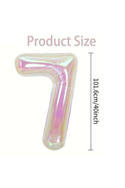 Choice3 40inch 7 Transparent Colorful Digital Balloon 0-9 Rainbow Colorful Al...