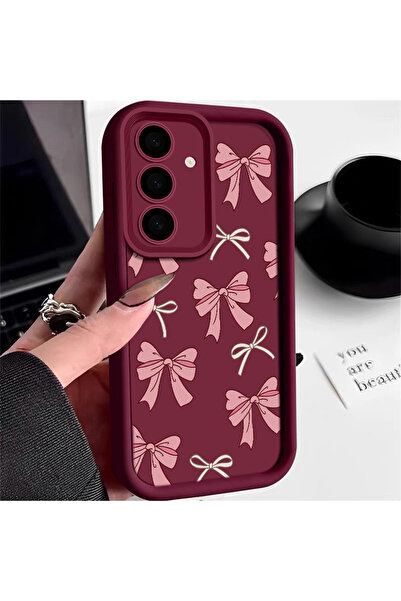 Choice13 Galaxy A15 5G A847 Wine Red Bow Tie Silicone Case For S26 S25 S24 Ul...