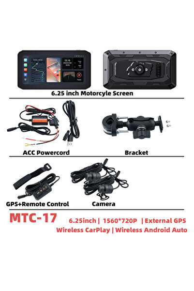 choice2 MTC-17-DT EKIY شاشة 6.25 بوصة لاسلكية تعمل بنظامي CarPlay وAndroid Au...