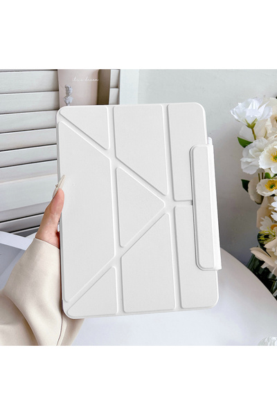 Choice40 جراب ذكي أبيض اللون لجهاز iPad Air 11 (إصدار 2024/2025) متوافق مع iP...