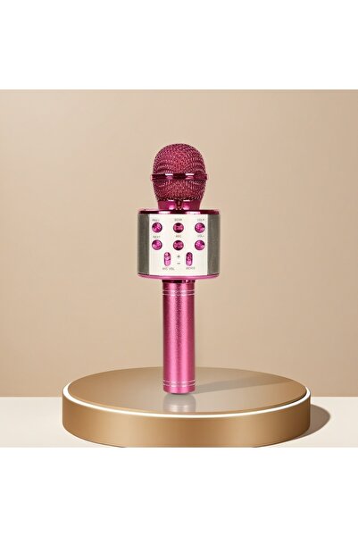 Choice ميكروفون كاريوكي وردي من دوتريو للأطفال والكبار، مزود بتقنية بلوتوث وت...