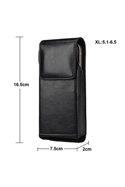 Choice XL Universal Leather Mobile Phone Waist Bag For iPhone 17 16 15 Pro Ma...