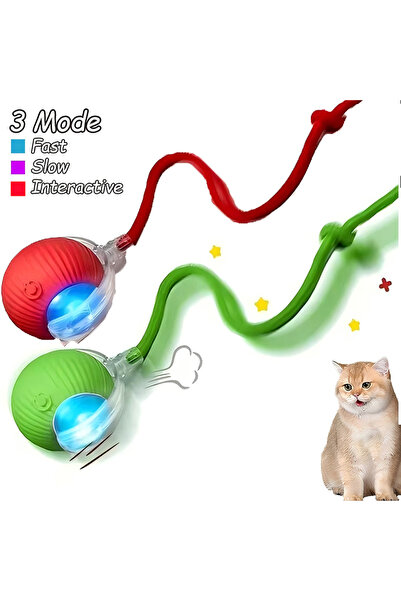 Choice3 لعبة كرة تفاعلية للقطط باللونين الأخضر والأحمر، كرة متدحرجة أوتوماتيك...