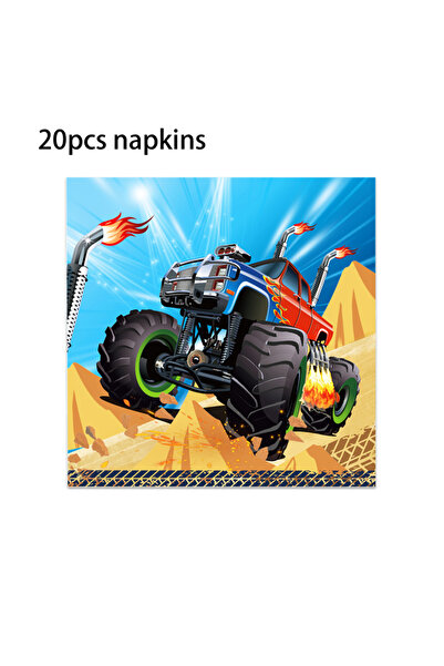 Choice1 MM188-20pcs-ZJ Cartoon Racing Mter Truck Party Disposable Tableware S...