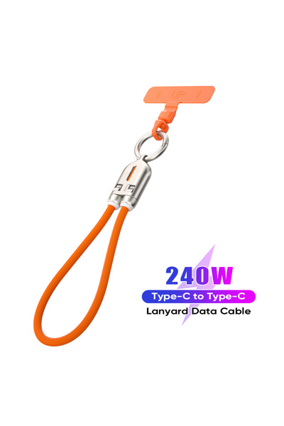 Choice1 كابل شحن جوال برتقالي اللون من النوع C إلى النوع C، بطول 30 سم وقدرة ...
