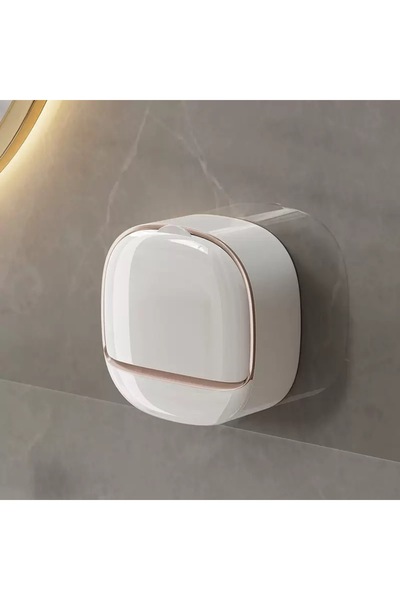 Choice1 علبة صابون بيضاء قصيرة بيضاء اللون، قطعة واحدة، ذات قسمين، تُعلق على ...