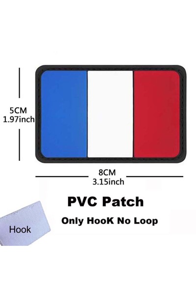 Choice4 HK54-05-PVC France Flag Patch Clothes Applique Embroidery Morale Embl...