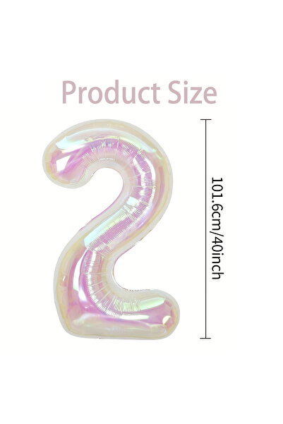 Choice8 40inch 2 Transparent Colorful Digital Balloon 0-9 Rainbow Colorful Al...