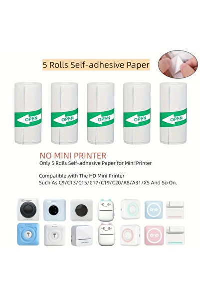 Choice5 ٥ لفات من ورق الطباعة حراري ، ٥٧ × ٢٥ مم، ورق حراري ذاتي اللصق، ألوان...
