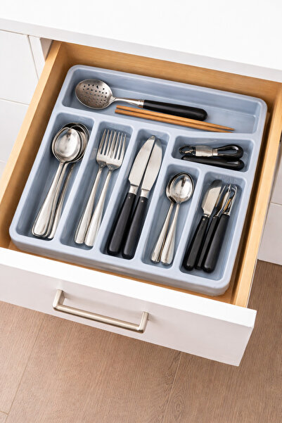 Padilon 7-Compartment Drawer Spoon Holder Organizer, Kitchen Cutlery Organize...