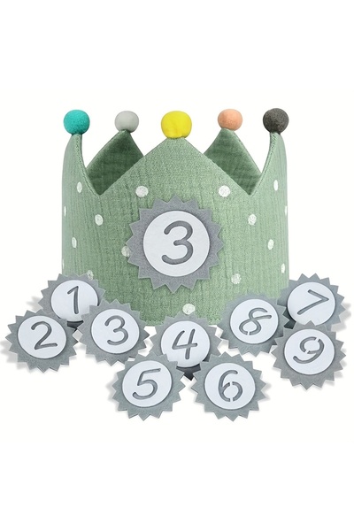 choice2 green 1pc Fabric Birthday Crown Hat, Perfect for Parties and Celebrat...