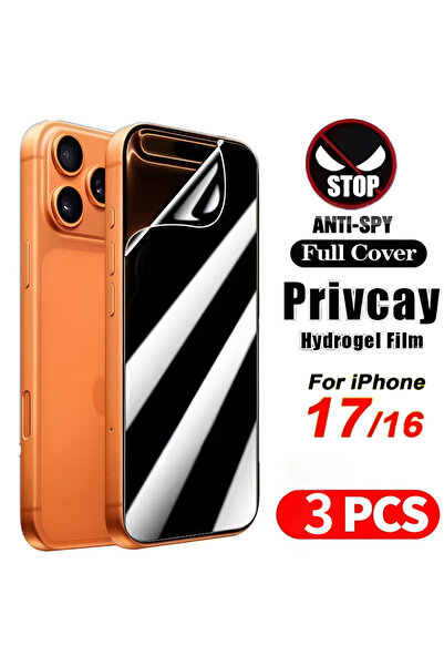 Choice25 فيلم هيدروجيل أسود لحماية خصوصية شاشة آيفون 17 برو ماكس، 3 قطع، متوا...