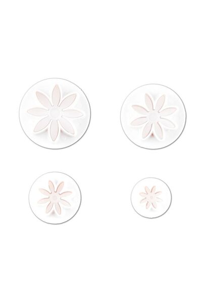 Choice - قالب تزيين الكيك، 4 قطع، قطاعة كيك على شكل زهرة الأقحوان، قالب بسكويت