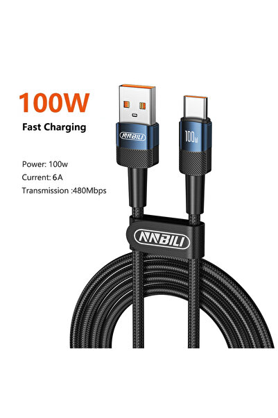 Choice 1m A-C Blue NNBILI 6A USB A To Type C Cable for PD 100W Fast Charging ...