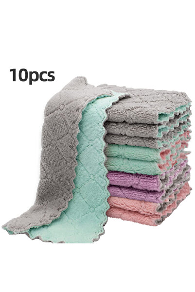 Choice7 مجموعة متنوعة من 10 قطع من مناشف المطبخ وقطع قماش غسل الأطباق، مقاس 1...