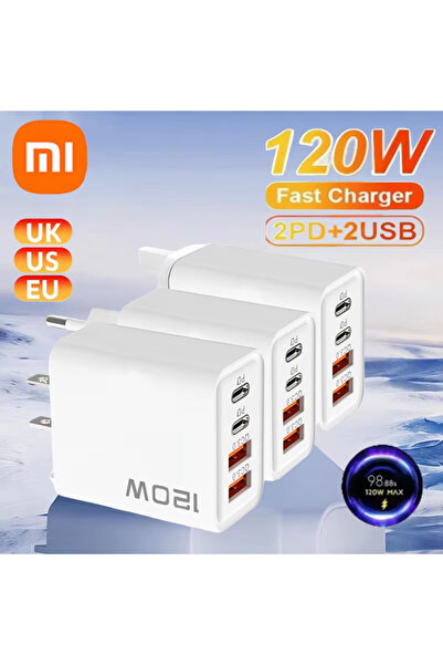 Choice شاحن جداري أبيض اللون بقوة 120 واط بتقنية الشحن السريع PD ومنفذ USB من...