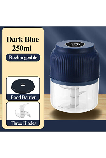 Choice1 Dark Blue 250ml Mini Wireless USB Rechargeable Electric Vegetable Cho...