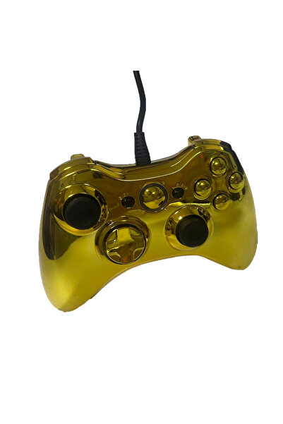 Choice Electroplated Gold Wired Game Controller with Sleek Electroplated Fini...