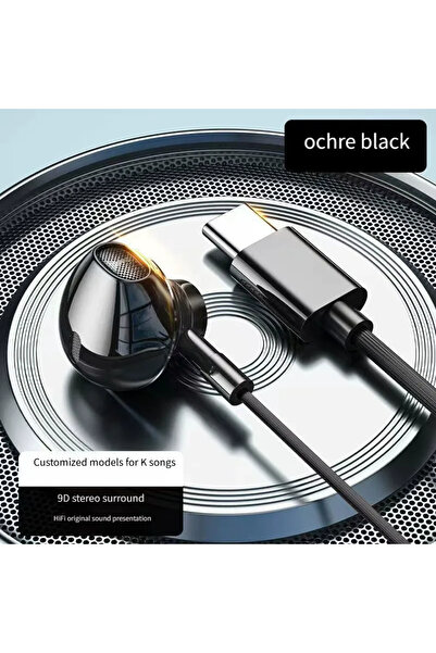 Choice Type C Black USB Type C Headphone HiFi Bass Stereo Volume Control Mic ...