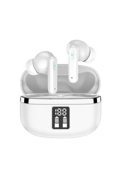 Choice سماعات أذن أصلية بيضاء i18 بتقنية إلغاء الضوضاء ENC، تعمل بتقنية بلوتو...