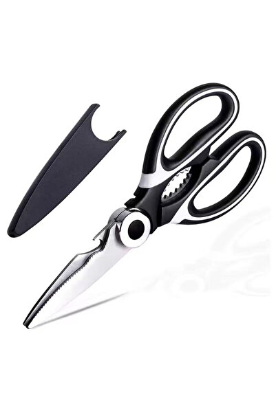 Choice مقص مطبخ أسود من الفولاذ المقاوم للصدأ، متعدد الاستخدامات، مناسب للاست...