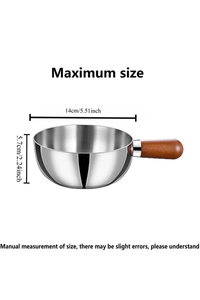 Choice قدر صغير من الفولاذ المقاوم للصدأ مقاس 14 سم بمقبض خشبي، قدر صغير مقاس...
