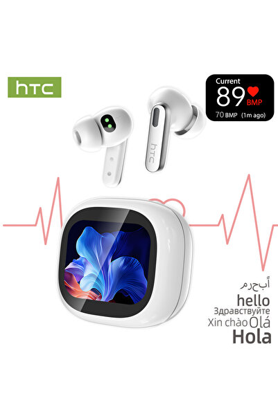 Choice1 سماعات رأس رياضية لاسلكية بلوتوث HTC NE46 بيضاء اللون، مزودة بمراقب م...