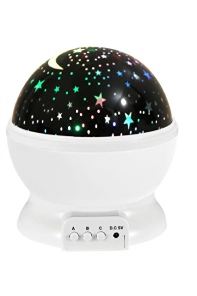 Choice3 USB Plug White Rotating Starry Sky Projector Night Light, Moon & Star...