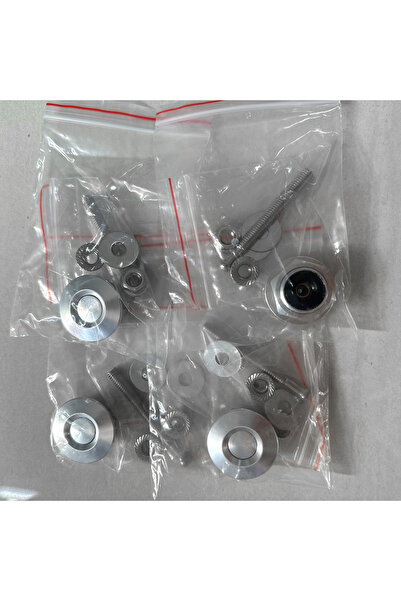 Choice4 4pcs Silver 4pcs Universal Car Front Bumper Hood Pin Aluminum Push Bu...