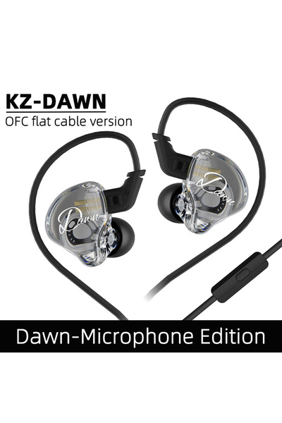 Choice1 OFC Line MIC KZ Dawn HiFi Earphone 10MM Dual Dynamic Drive Bass Earbu...