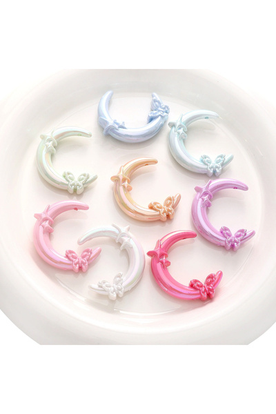 Choice3 10 قطع من أكريليك الجديد لون سادة عشوائي على شكل نجمة وفراشة وقمر مزد...