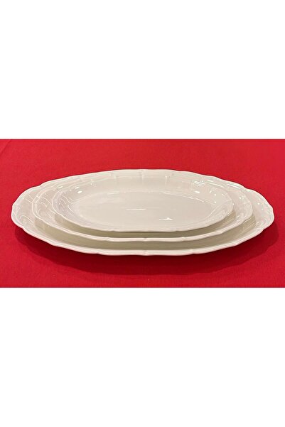Aryıldız Bone Porselen 3 lü Salata Meze Tabağı Oval