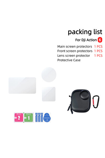 Choice مجموعة من 3 واقيات شاشة زجاجية مقسّى أمامية وخلفية لكاميرا DJI Osmo Ac...